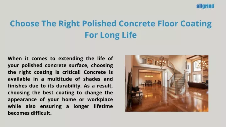 choose the right polished concrete floor coating