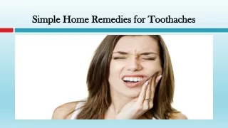 Simple Home Remedies for Toothaches
