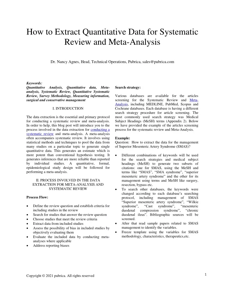 how to extract quantitative data for systematic