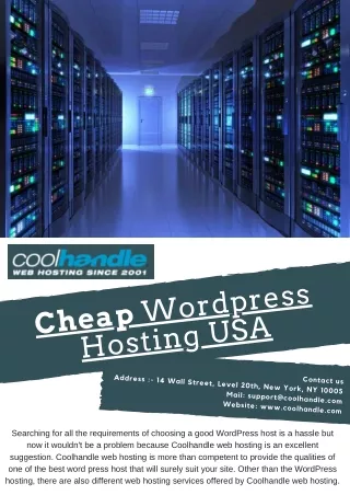 cheap wordpress hosting usa