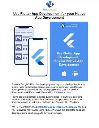 use flutter app development for your native