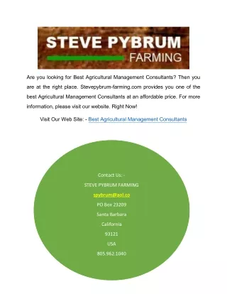 Best Agricultural Management Consultants | Stevepybrum-farming