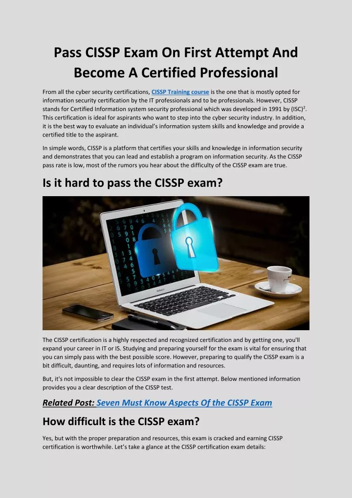 pass cissp exam on first attempt and become