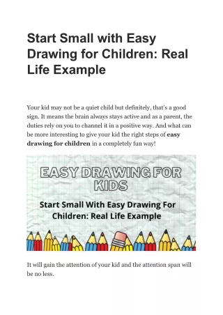 Start Small with Easy Drawing for Children