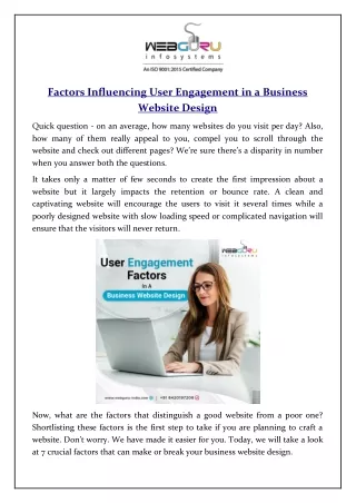 factors influencing user engagement in a business