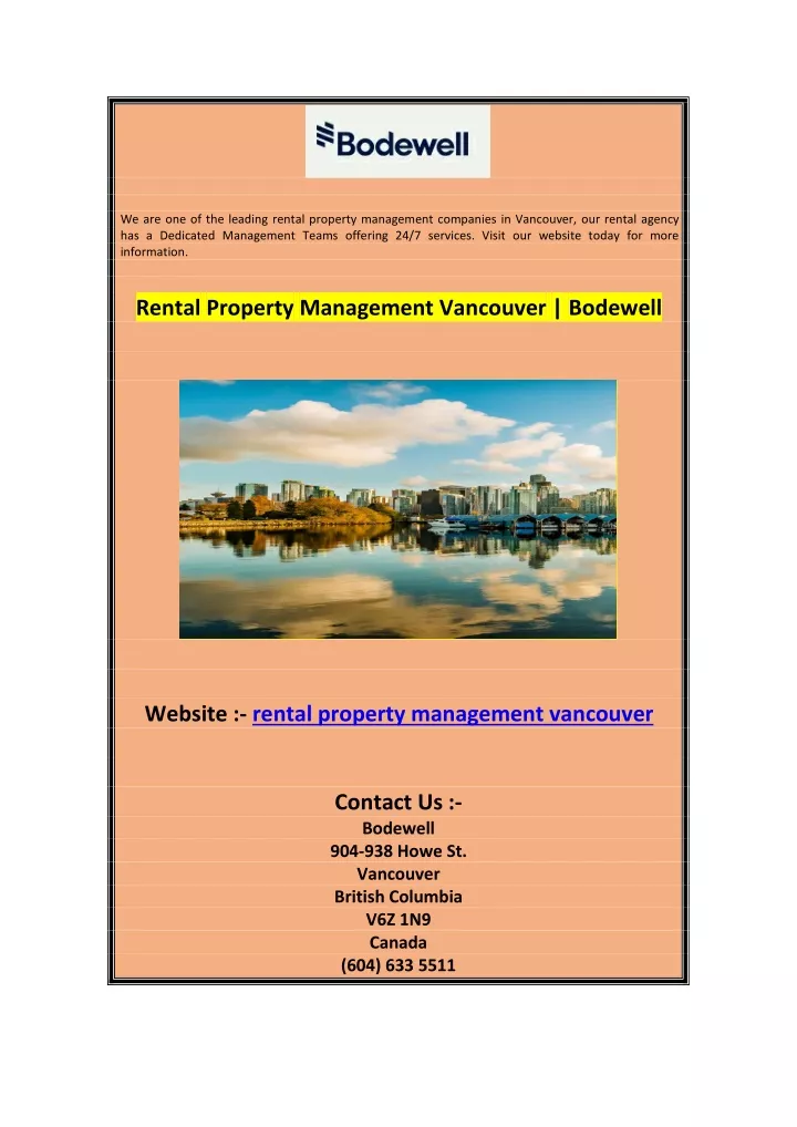 we are one of the leading rental property