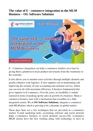the value of e commerce integration