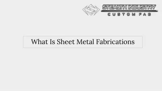 PPT - Sheet Metal Fabrication