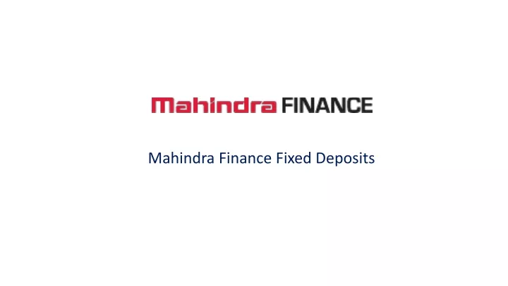 mahindra finance fixed deposits