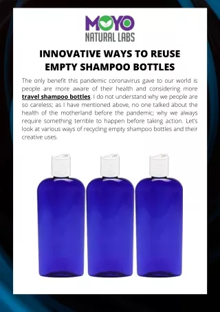 Innovative Ways to Reuse Empty Shampoo Bottles
