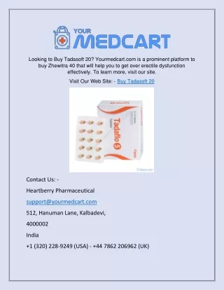 Buy Tadasoft 20 | Yourmedcart.com