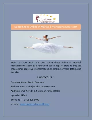 Dance Shoes Online in Marine | Marindancewear.com