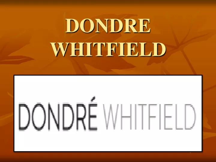 dondre whitfield