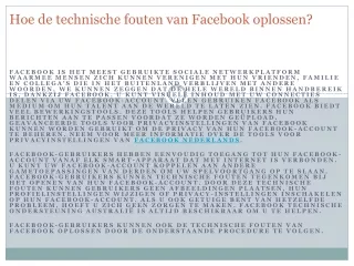 Facebook helpdesk zoek hier hulp voor u