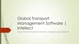 Global Transport Management Software | Integrated Logistics Solutions