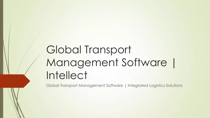 global transport management software intellect