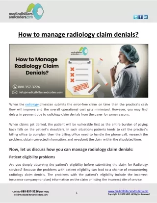 how to manage radiology claim denials