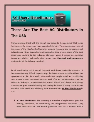 these are the best ac distributors in the usa