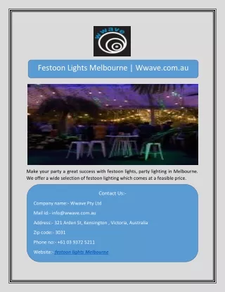 Festoon Lights Melbourne | Wwave.com.au