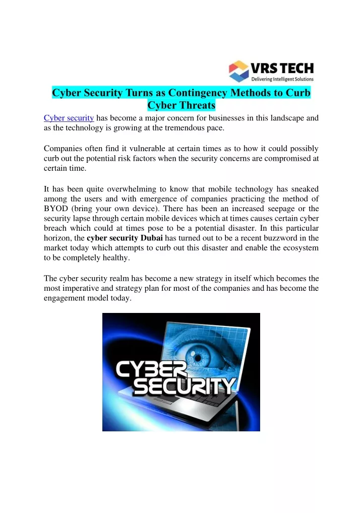 cyber security turns as contingency methods