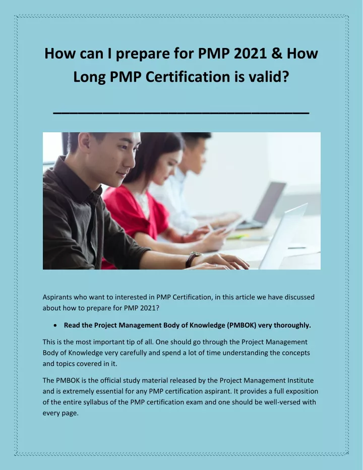how can i prepare for pmp 2021 how long