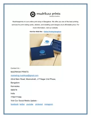 mudrikaaprints in is an online print shop