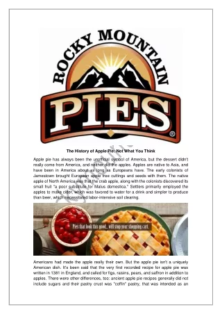the history of apple pie not what you think