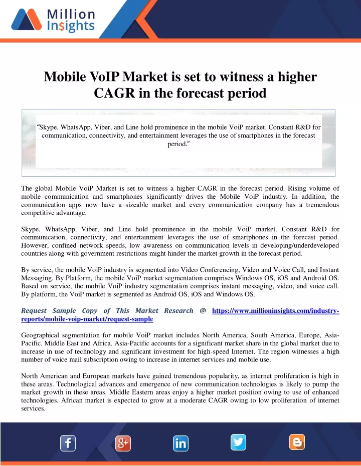mobile voip market is set to witness a higher