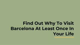 Travel To Barcelona - You Must Visit