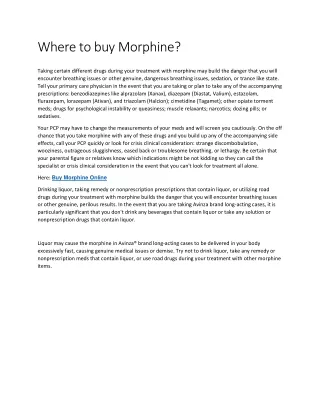 where to buy morphine
