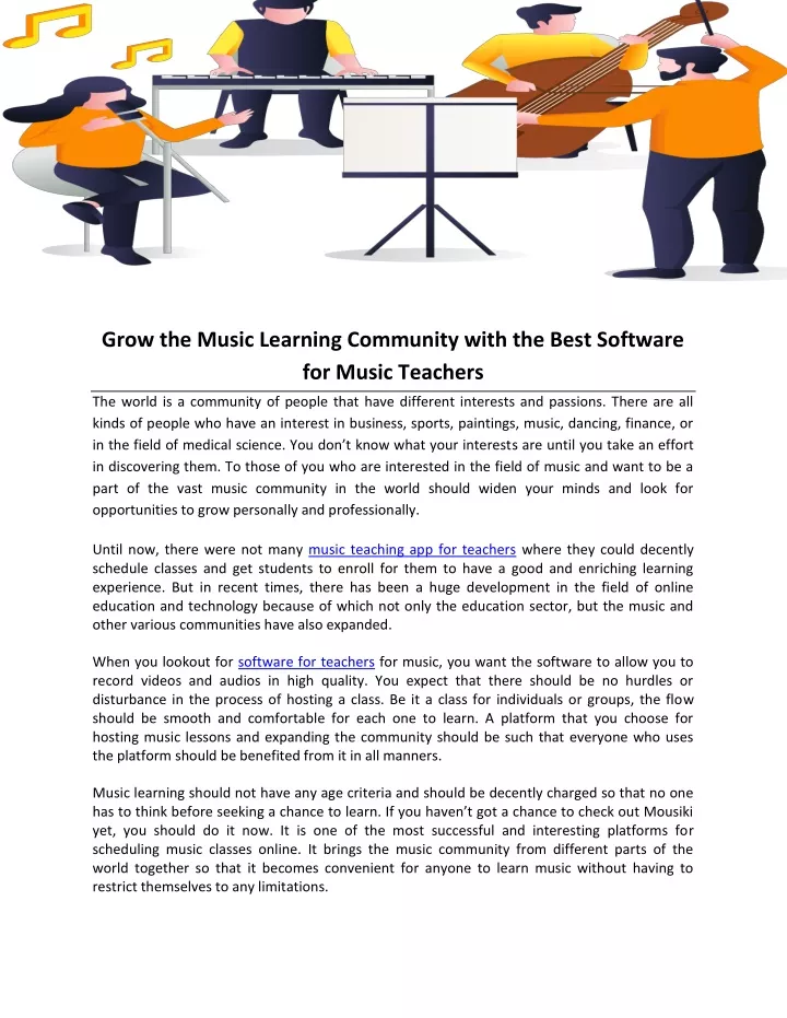 grow the music learning community with the best