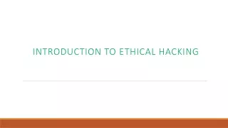 introduction to ethical hacking