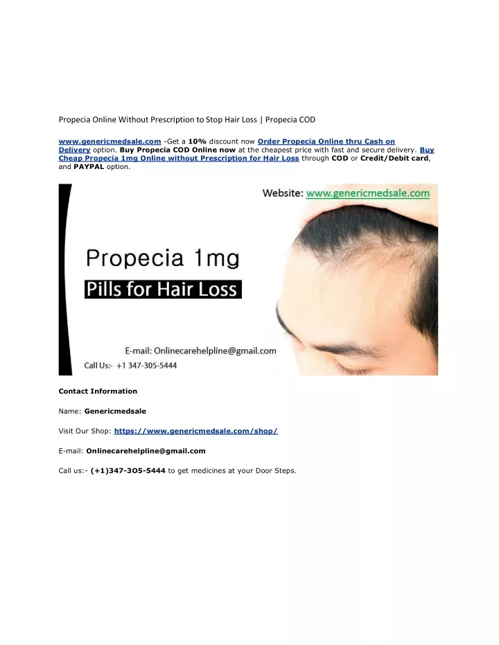 propecia online without prescription to stop hair