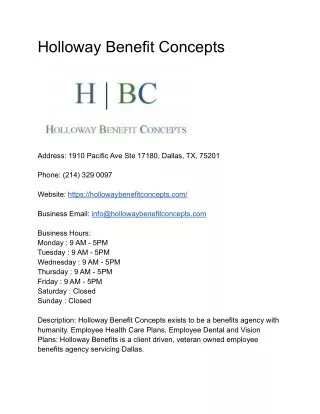 Holloway Benefit Concepts