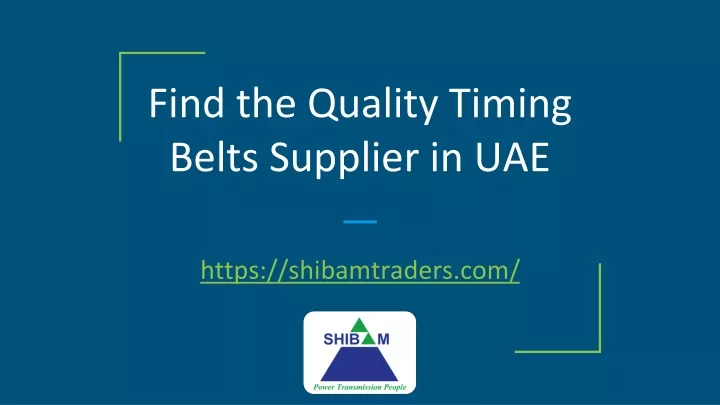 find the quality timing belts supplier in uae
