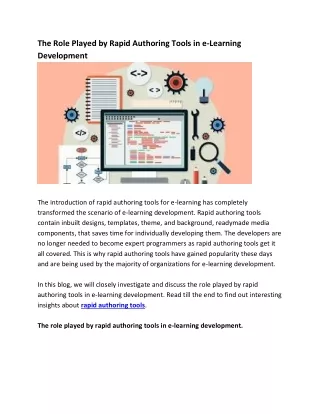 the role played by rapid authoring tools