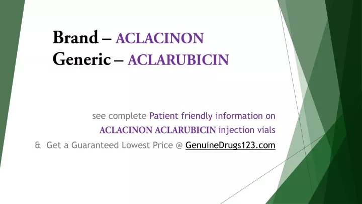 brand aclacinon generic aclarubicin