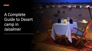 A Complete Guide to Desert camp in Jaisalmer