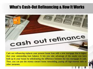what s cash out refinancing how it works