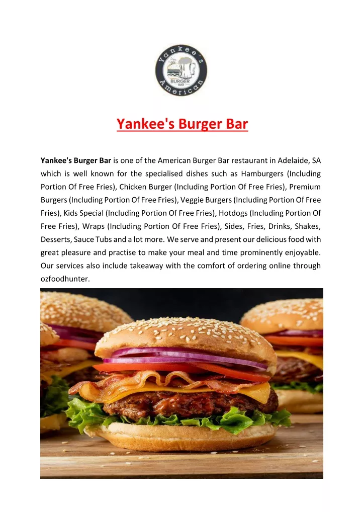 yankee s burger bar
