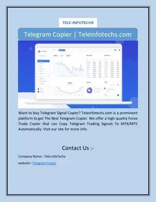 Telegram Copier | Teleinfotechs.com