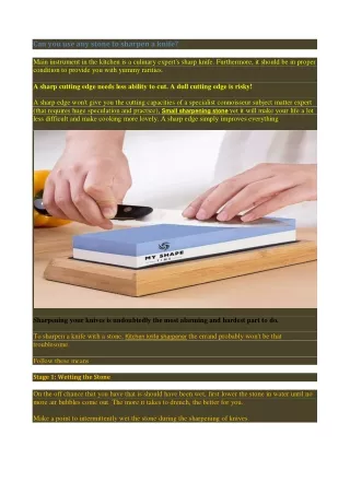 can you use any stone to sharpen a knife