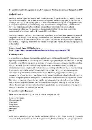 bio vanillin market by segmentations key company