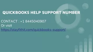 HELP SUPPORT NUMBER FOR QUICKBOOKS (+! 8444050907)