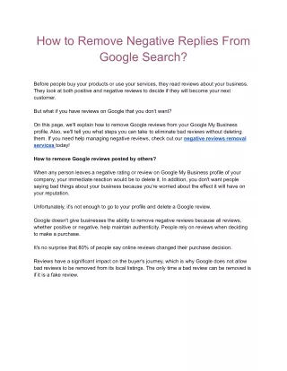 How to Remove Negative Replies From Google Search (1)