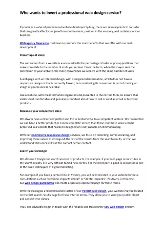 who wants to invert a professional web design