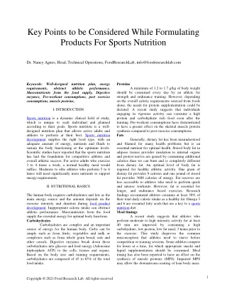 key points to be considered while formulating