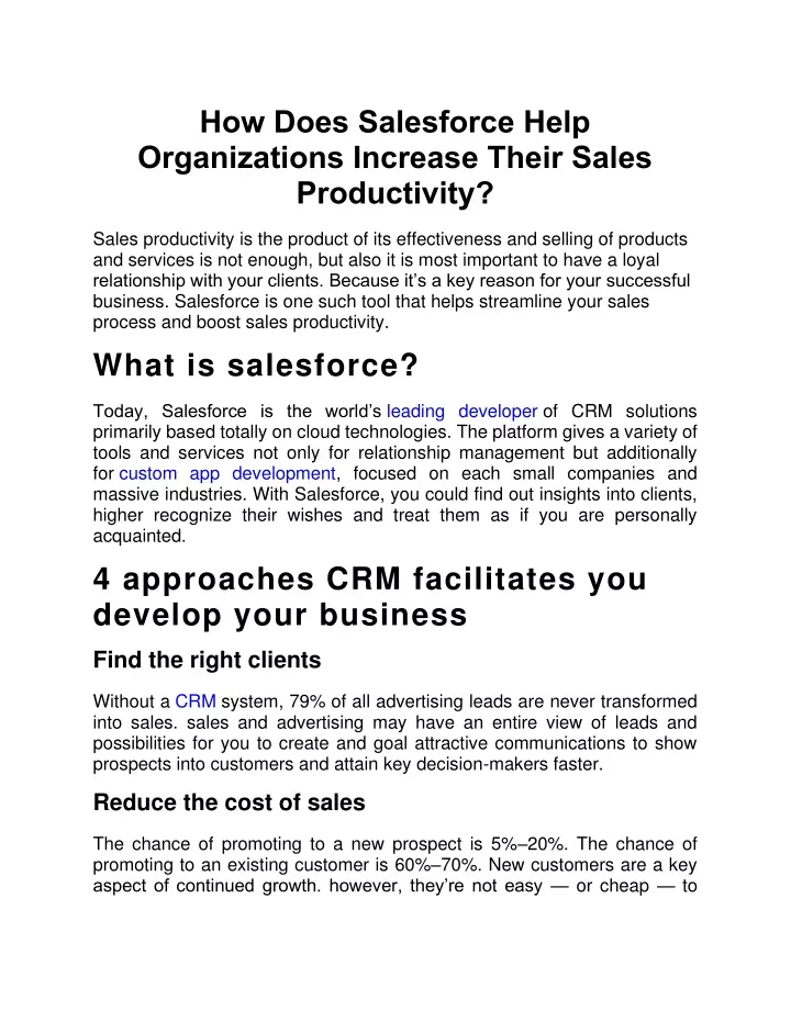 how does salesforce help organizations increase