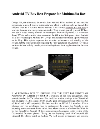 android tv box best prepare for multimedia