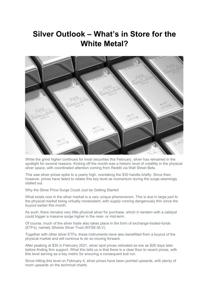 silver outlook what s in store for the white metal